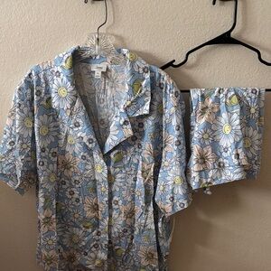 Jenni New York Blue Floral Sleepwear Set